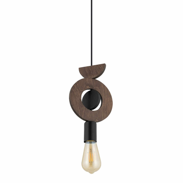 Lampa zawieszana do gabinetu Drops 11176 japandi okręgi drewniana czarna
