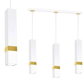 Loftowa LAMPA wisząca VIDAR MLP6276 Milagro prostokątna OPRAWA tuby ZWIS metalowy biały