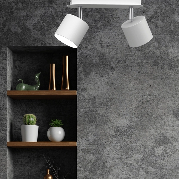 Biała lampa sufitowa Dixie regulowane reflektorki do holu