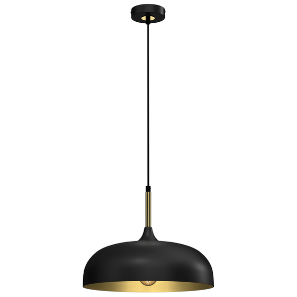 Metalowa lampa wisząca Lincoln okrągła czarna złota