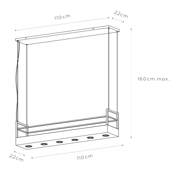 Wisząca lampa nad wyspę MIRAVELLE 21427/06/30 Lucide czarny