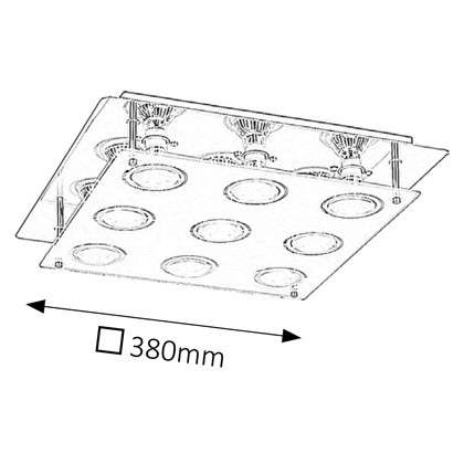 Plafon LAMPA sufitowa NAOMI 2643 Rabalux kwadratowa OPRAWA przydymiona chrom