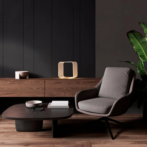 Kwadratowa lampa stołowa HUARAL LE44437 LED 14W 3000K biała złota