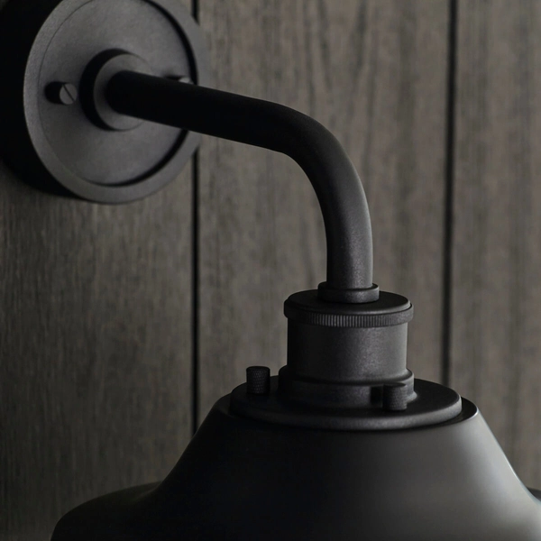 Kopułowa lampa ścienna L&-195888 IP44 czarny przezroczysty