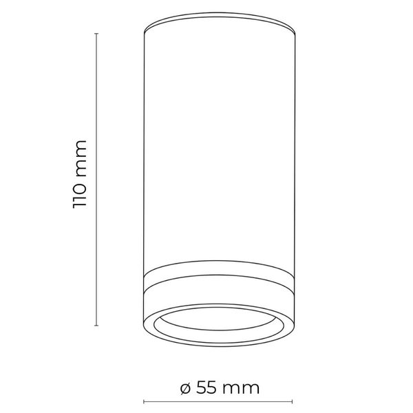 Lampa natynkowa Jet 6918 tuba rurka loftowa do przedpokoju czarna
