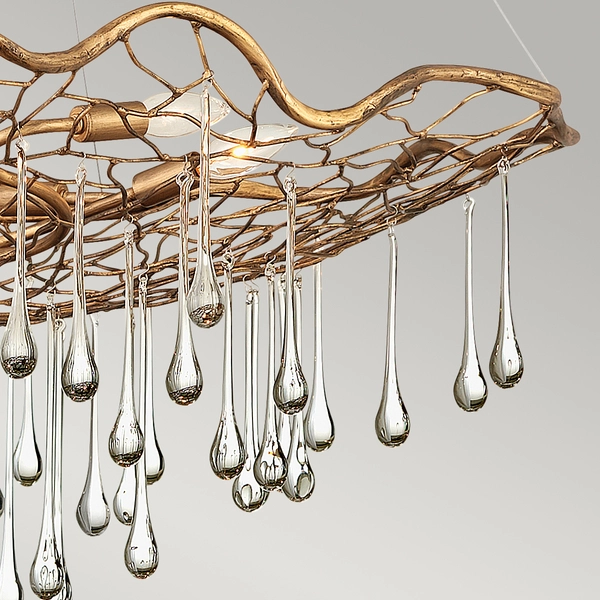 Lampa wisząca glamour QN-LAGUNA-6P na linkach złota