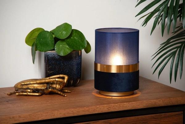 Lampka stołowa Tusse 10508/01/35 Lucide LED 5W tuba niebieska mosiądz