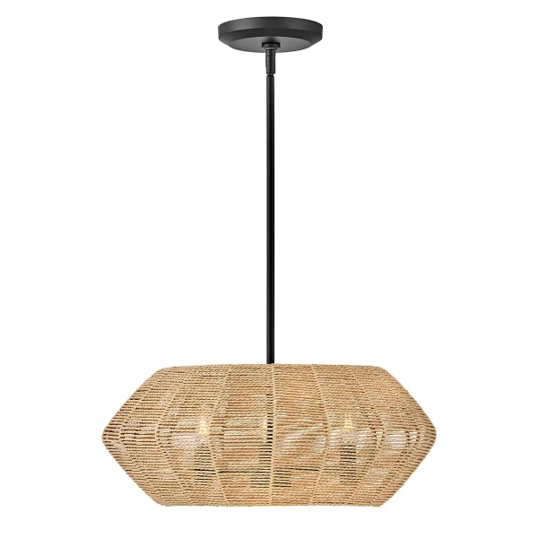 Regulowana sufitowa lampa Luca QN-LUCA-P-S-BK-CAM do jadalni sznur brązowy