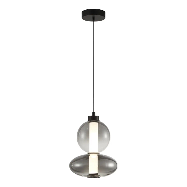 Wisząca lampa do sypialni DAPHNE ML0344 LED 12W 3000K czarna przydymiona