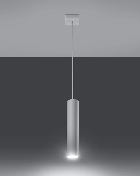 Podwieszana lampa LAGOS 1 SL.0323 Sollux tuba nowoczesna biała