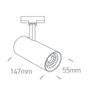 Trójobwodowa lampa sufitowa szynowa TORN 65642AT/B/C LED 9,5W 4000K czarna