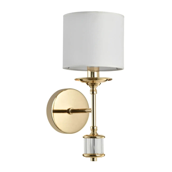 Kinkiet ścienny SUTTON biały złoty błyszczący metalowy modernistyczny 1xE14 W01408AU-WH