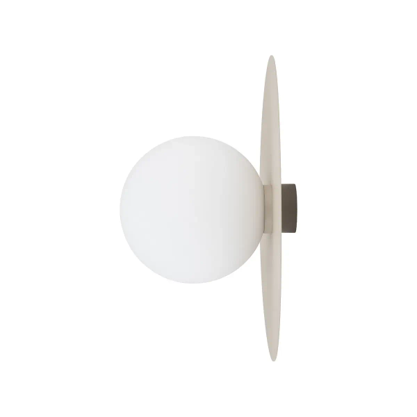 Ścienna lampa okrągła SATURN biała beżowa kulista 1xG9 szklana do salonu 12595