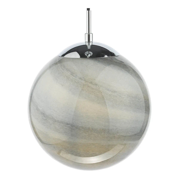 Dziecięca lampa wisząca Saturn SAT0150 planeta okrągła chrom