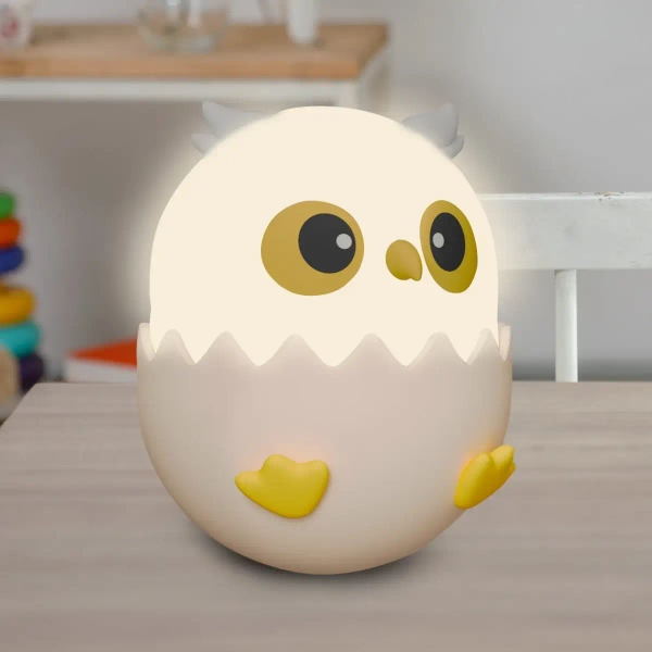 Lampka stołowa dla dziecka Sówka 329028 LED 1W 3000K RGB USB różowa