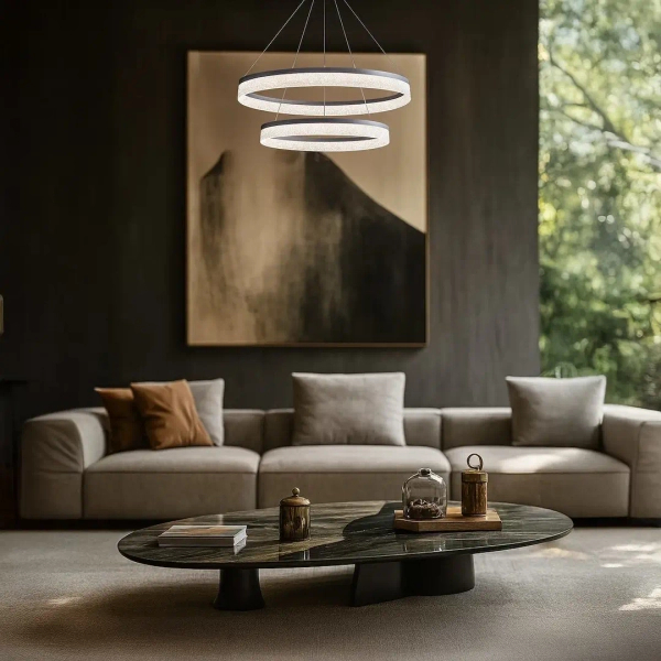 Podwójny ring zwisająca lampa Gala ML2243 LED 54W 4000K srebrny