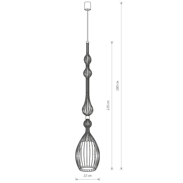 Designerska wisząca lampa ABI 8864 metalowa czarna