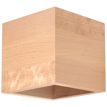 Kwadratowa LAMPA ścienna SL.0491 kinkiet OPRAWA kostka ekologiczna drewno