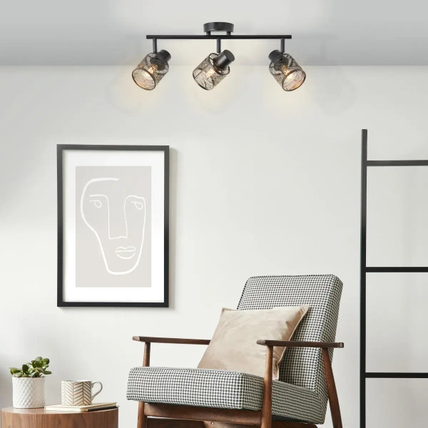 Sufitowa lampa regulowana Bano 99870/76 potrójna czarny
