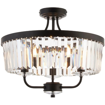 Sufitowa lampa glamour L&-1100710 Light& okrągła z kryształkami czarna