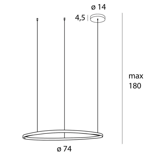 Salonowa lampa wisząca CAYENNE P0606D LED 37W 3000K pierscień miedziany