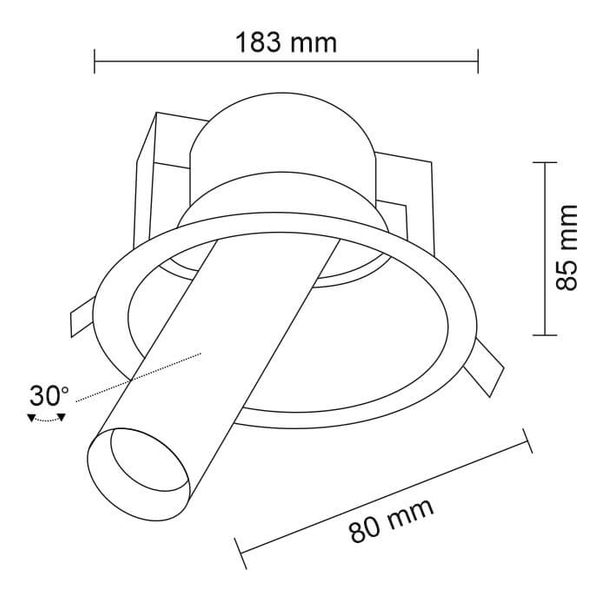 Industrialna LAMPA sufitowa YAKUMO 7806 Shilo okrągła OPRAWA metalowa WPUST regulowana tuba czarna