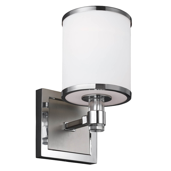 Szklana lampa ścienna FE-PROSPECT-PARK1 do holu nikiel chrom