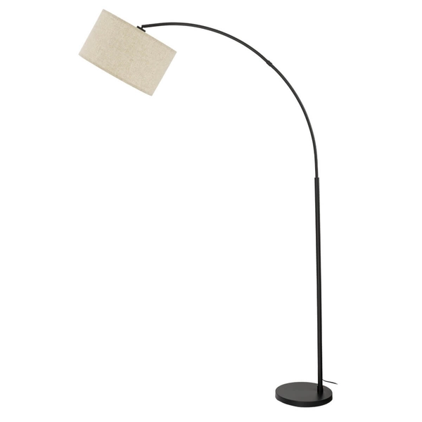 Lampa podłogowa Zenith 6023 TK Lighting abażur lniany eko beżowa czarna