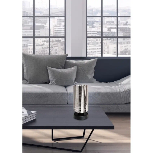 Stołowa lampka tuba COX 41-53893 salonowa szklana chrom
