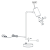 Biurkowa LAMPKA stojąca VANTOS  DL131512400 Trio metalowa LAMPA stołowa regulowana biała