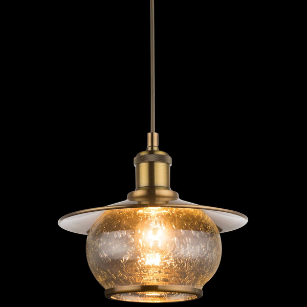 LAMPA wisząca NEVIS 69030 Globo szklana OPRAWA zwis vintage kula ball brąz antyczny przezroczysty