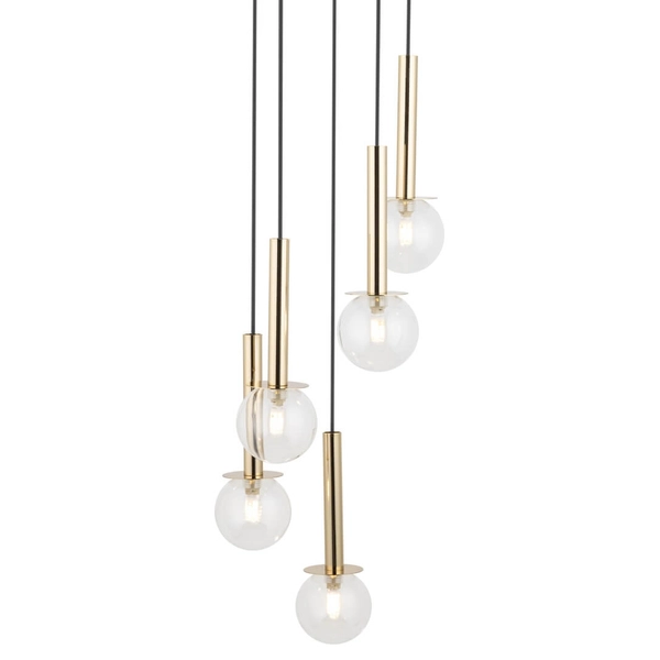 Zwieszana lampa kaskadowa Daisy 40759 kaskada kule przezroczysta złota