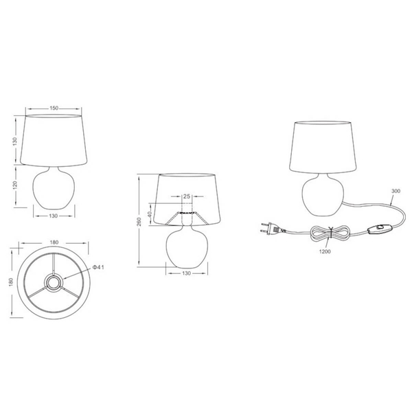 Nocna lampa stołowa Luxor R50621079 abażurowa lampka czarno złota