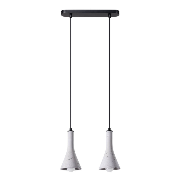 Podwójna stożkowa wisząca lampa Rea SL.1224 trójkątna szara