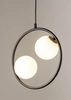 Nowoczesna lampa wisząca Ring czarna 2-punktowa szklane kule