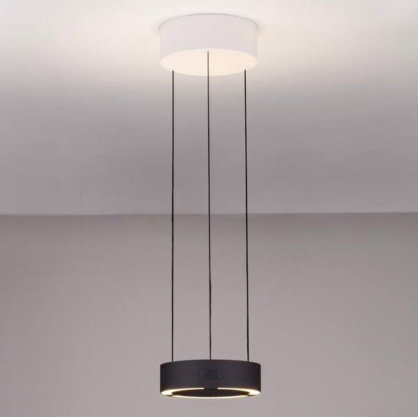 Pierścieniowa lampa wisząca ALMAY LE44605 LED 24W 3000K czarna biała