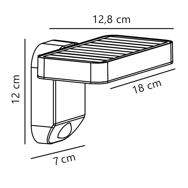 Elewacyjna lampa ścienna RICA 2118161003 solarna z czujnikiem IP44 czarny