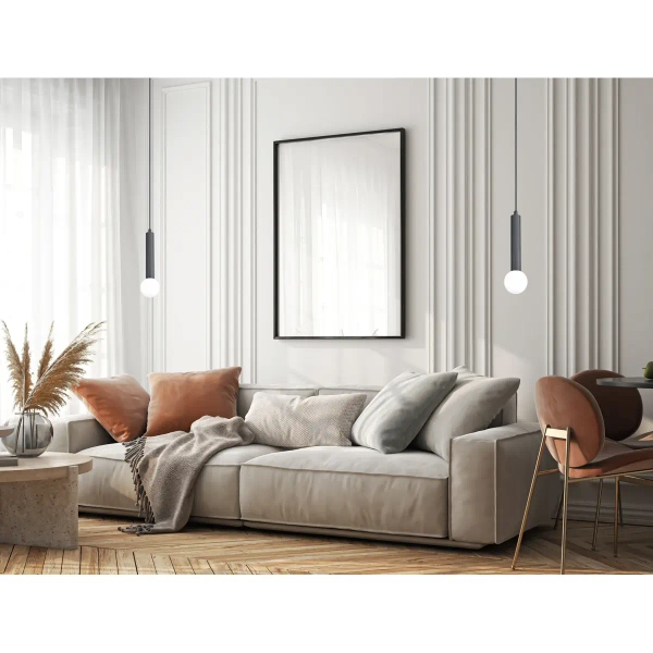 Podłużna lampa wisząca Filano PND-33574-1-BK tuba czarna