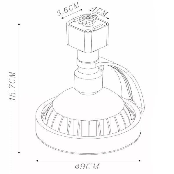 Regulowany reflektorek do szyn 1-faz Track 09954/01/30 Lucide czarny