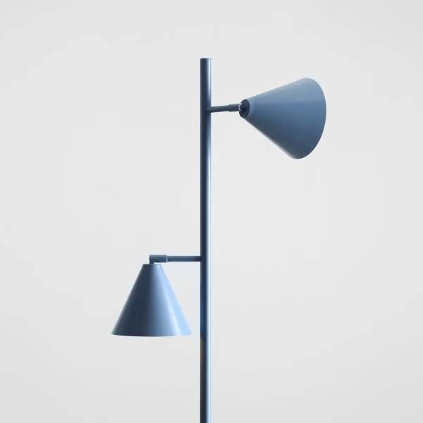 Stożkowa lampa podłogowa FORM 1108A16_2 do sypialni niebieska