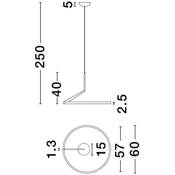 Zwisowa lampa do salonu ZUDANEZ LE44648 LED 31W 2700-4000K ring szara