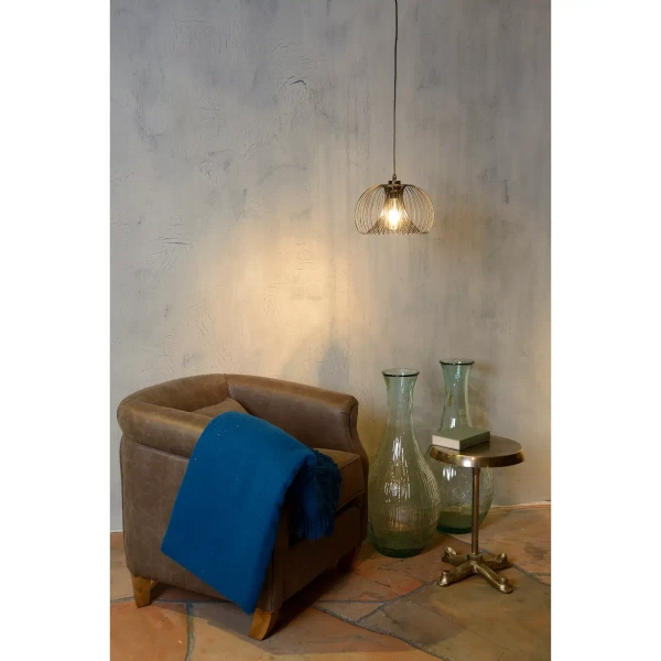 Druciana lampa wisząca VINTI 02400/30/30 Lucide metalowa loft czarna