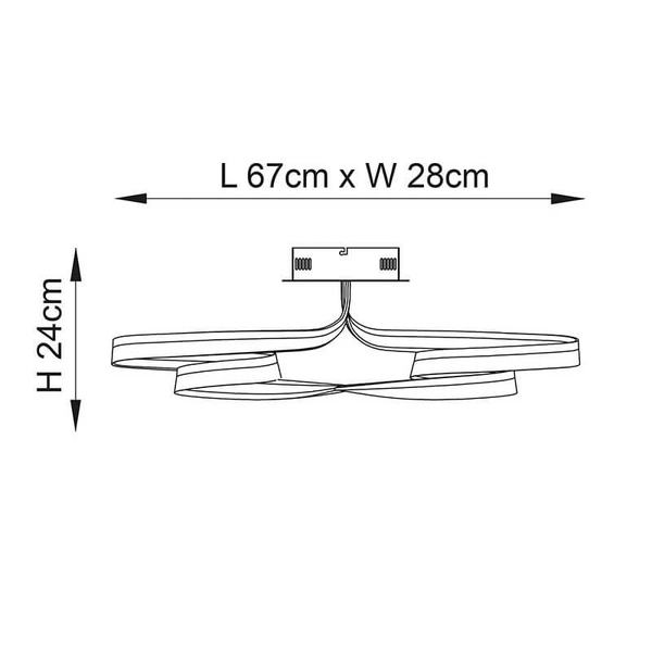 Lampa sufitowa Aria 76393 LED 42W 3000K supeł chrom biały