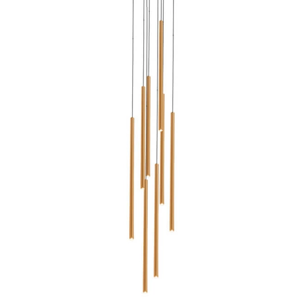 Kaskadowa lampa wisząca Kosame 5203 Shilo tuba rurka sople punktowa złota