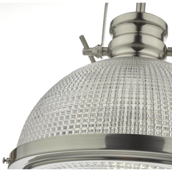 Kopułowa lampa wisząca PEYTON PEY0146 nad stół srebrny