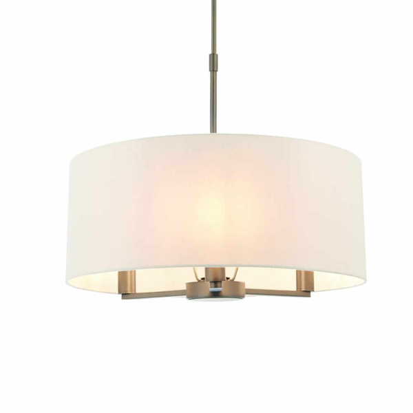 Zwisowa lampa z abażurem Daley 73015 Endon nad stół tuba kremowa