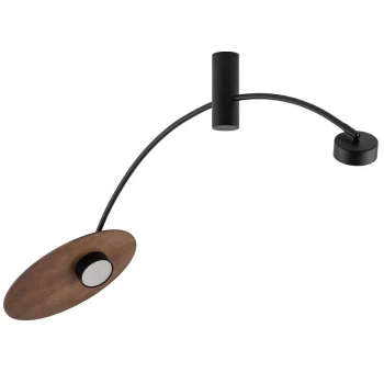 Lampa sufitowa Heft 10356 na wysięgniku czarna drewniana