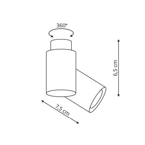 LAMPA sufitowa BOSTON LP-741/1W WH Light Prestige metalowa OPRAWA regulowana biała