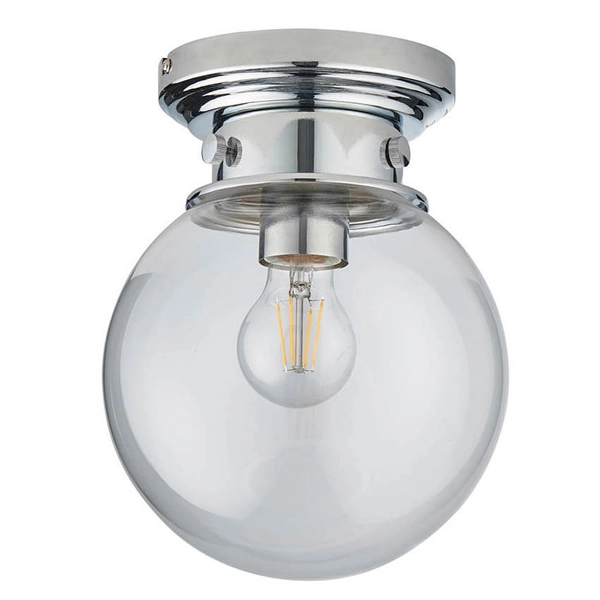 Kulista lampa sufitowa Cheswick 96138 IP44 chrom przezroczysty