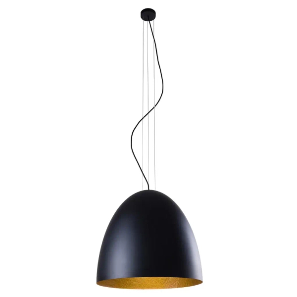 Wisząca lampa kopuła EGG 9024 nad wyspę do salonu złota czarna